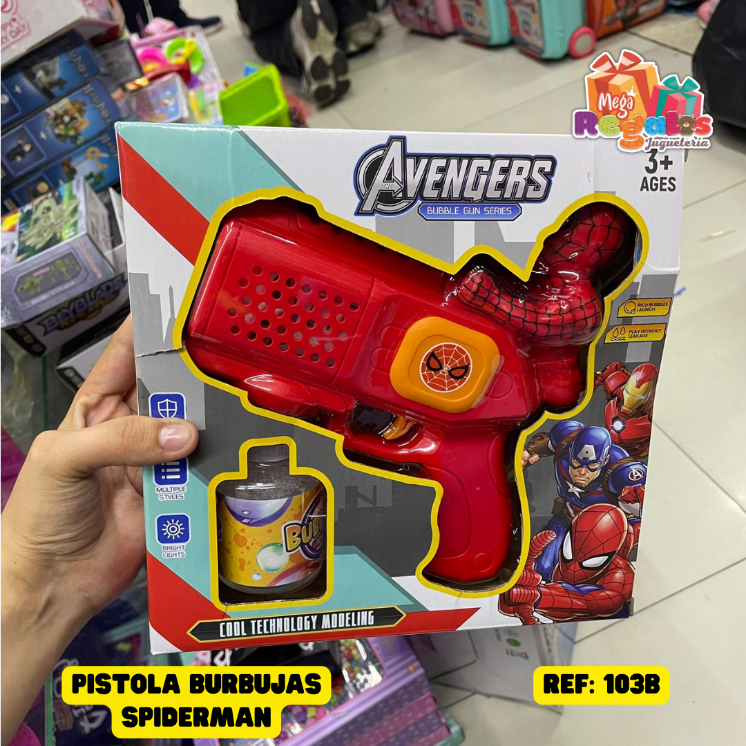 Pistola burbujas Spiderman